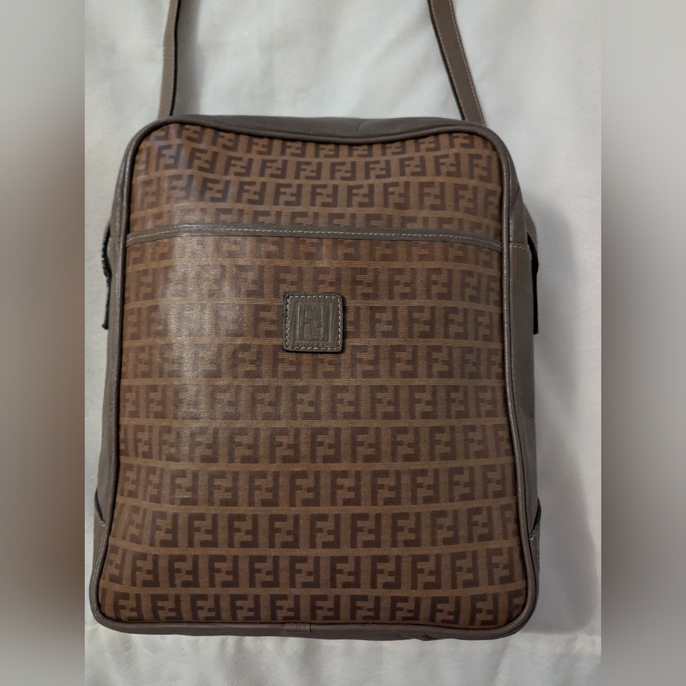 Fendi Brown Monogram Crossbody Shoulder Bag